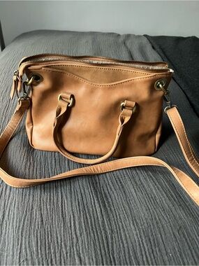 Women's Convertible Crossbody Satchel in Tan